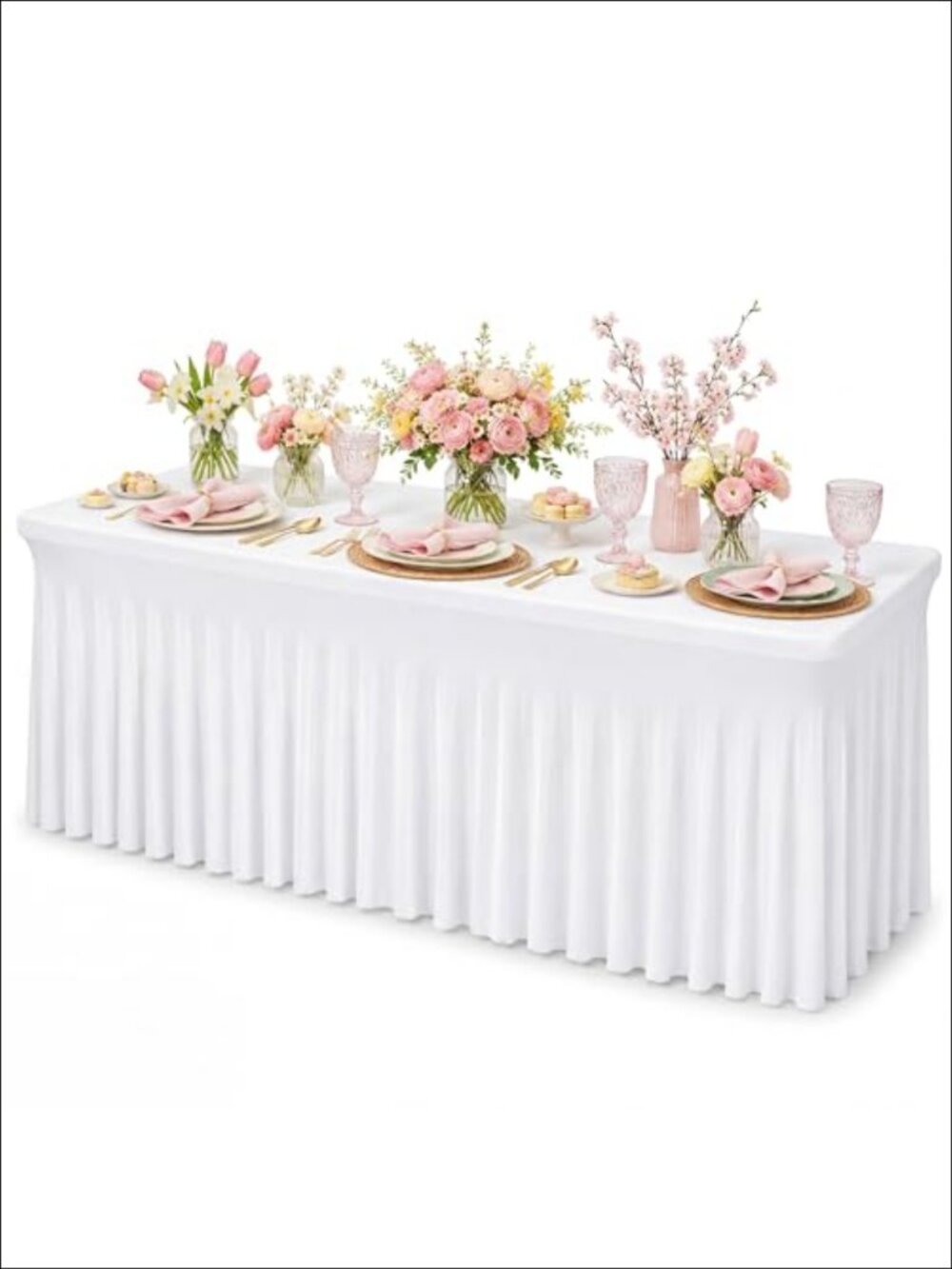 Spandex Tablecloth Rectangle Stretch Table Cover 6 Ft